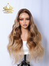 Chinalacewig Blonde Ombre With Band Human Virgin Hair 5x5 HD Lace Closure Wig CA03