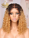 Chinalacewig Most-Fit Cap Knotless Ombre Blonde Top Braided Wigs With Baby Hair Bob Styles 5x5 HD Lace Closure Wigs CA05