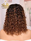 Chinalacewig Most-Fit Cap Ombre Brown Color Boho Curls Braided Wigs Pre-Bleached Top Selling 5x5 HD Lace Closure Wigs CA06