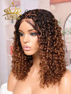 Chinalacewig Most-Fit Cap Ombre Brown Color Boho Curls Braided Wigs Pre-Bleached Top Selling 5x5 HD Lace Closure Wigs CA06