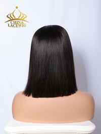 Chinalacewig Natural Bob With Band Human Virgin Hair 5x5 HD Lace Closure Wig CA02