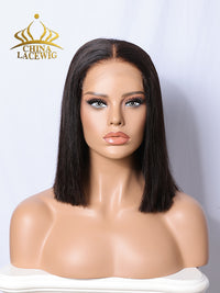 Chinalacewig Natural Bob With Band Human Virgin Hair 5x5 HD Lace Closure Wig CA02
