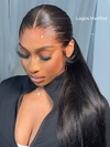Chinalacewig Natural Lagos Hairline Straight 13x6 HD Lace Front Wig Human Hair No Glue Needed CF08