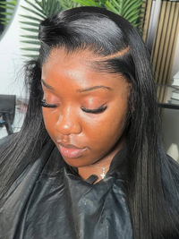 Chinalacewig Natural Lagos Hairline Straight 13x6 HD Lace Front Wig Human Hair No Glue Needed CF08