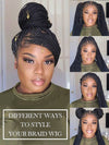 🔥 Chinalacewig Human Hair Full Lace Braided Wig Tangleless Boho Knotless Braids with Human Hair Curls
