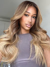 Chinalacewig Ombre Lace Wig With Dark Roots Human Hair Glueles CH02