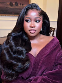 Chinalacewig Natural Lagos Hairline Body Wave13x6 HD Lace Front Wig Human Hair No Glue Needed CF07