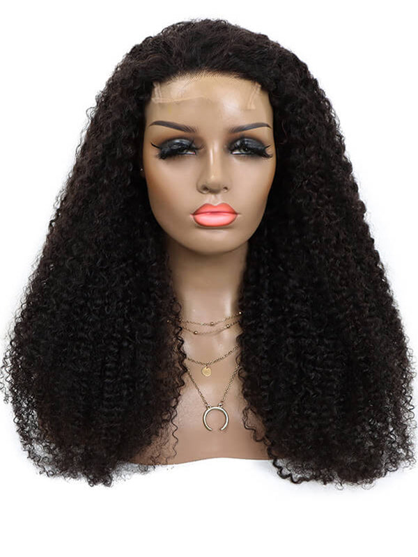 Cinalacewig 360 transparent lace wig natural color curly wig 100% virgin human hair wig for black women