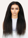 Cinalacewig 360 hd lace natural  color straight yaki wig 100% virgin human hair wig for black women