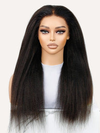 Cinalacewig 360 hd lace natural  color straight yaki wig 100% virgin human hair wig for black women