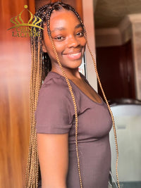 Chinalacewig Beyoncé Honey Blonde Knotless Braid Wig Swiss Full Lace with Human Hair Roots