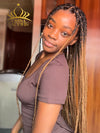 Chinalacewig Beyoncé Honey Blonde Knotless Braid Wig Swiss Full Lace with Human Hair Roots
