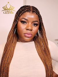 🔥 Chinalacewig Beyoncé Honey Blonde Knotless Braid Wig Swiss Full Lace with Human Hair Roots