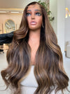 Chinalacewig Human Virgin Hair Highlight Brown 360 HD Lace Wig With  Pre Plucked Elastic Band CF75