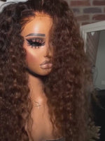 Chinalacewig Ombre Chocolate Brown Curly Compact 13X6 HD Lace Front Wig CF423
