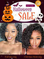 Halloween Sale Short Curly Human Hair Full Lace Wigs For Women CR09