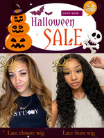 Halloween Sale Cheap Deep Curly Human Hair Wigs And Ombre Color Lace Wigs CF111