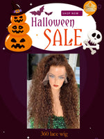 Halloween Sale Brown 150% Density Thick Curly 360 Lace Wig BF03