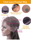Chinalacewig HD Invisible Lace Highlight Brown Color Loose Wave 13*4 HD Human Hair Wigs NCF13