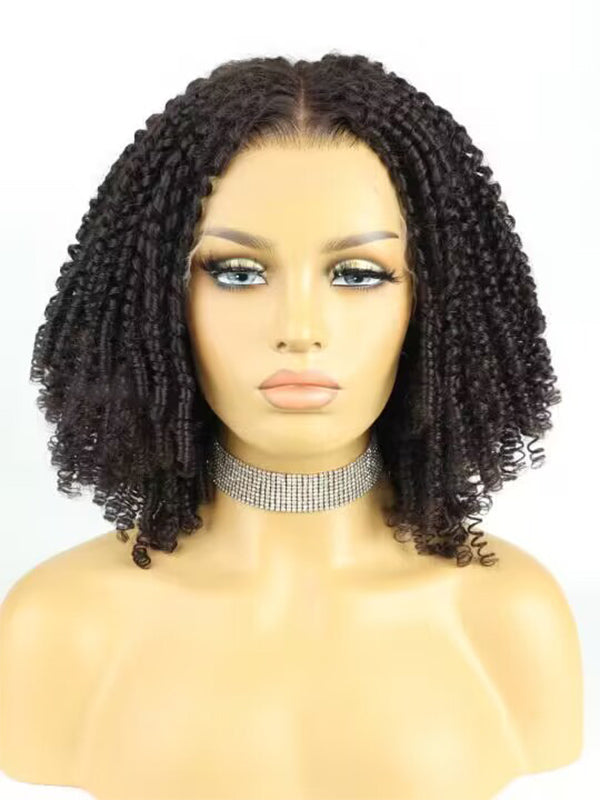 Chinalacewig 13X6in 2In1 Tight Twisted Curly HD Lace Human Virgin Wig GW02