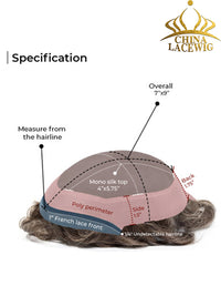 Mens Toupee Monofilament Lace Top With Natural Hair Line Toupee For Men M104