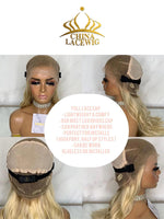 Chinalacewig Custom Wig HD full lace wig 30 inches Light Ash Blonde Color Human Virgin Hair C08