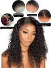 360 HD Wig Ombre Brown 180% Density Curly Lace Wigs With High Ponytail CF327