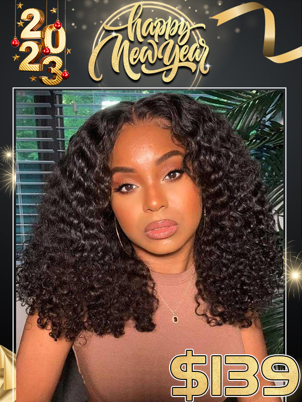 Anniversary Sale Natural Color Curly 5x5 HD Invisible Lace Front Wig ANS02