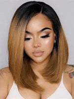 Chinalacewig Anniversary Sale 3 Wigs $399 Body Wave Curly Bob And Ombre #1b/27 Lace Closure Wigs CD05