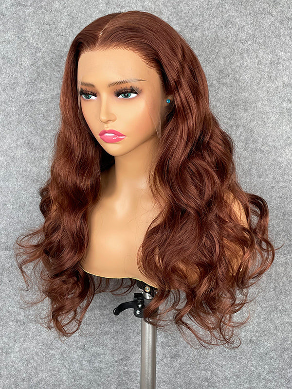 Chinalacewig 30A Custom Color 13x6 Lace Frontal Wig Bleached Knots Human Virgin Hair C011