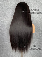 Chinalacewig Custom Wig Yaki Straight 13x6 Lace Frontal Wig Bleached Knots Human Virgin Hair C013