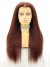 Chinalacewig Brown Cherry Kinky Straight Glueless HD Lace Wig GW01