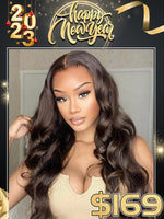 Chinalacewig Anniversary Sale Brown Color Body Wave 13x4 HD Invisible Lace Front Wig ANS03