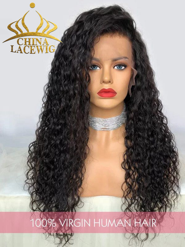 Chinalacewig Brazilian Virgin Hair Wigs Undetectable HD Lace Curly Style 13x6 Lace Front Wigs NCF173