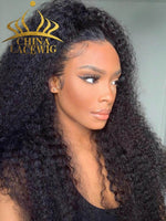 Chinalacewig Thick 180% Density Deep Curly 13×6 Lace Front Wigs With Fake Scalp CF403