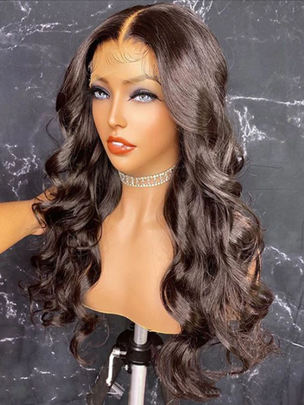 Chinalacewig 360 HD Lace Malaysian Virgin Hair Pre-Plucked Natural Hairline Wavy Wig NCF98