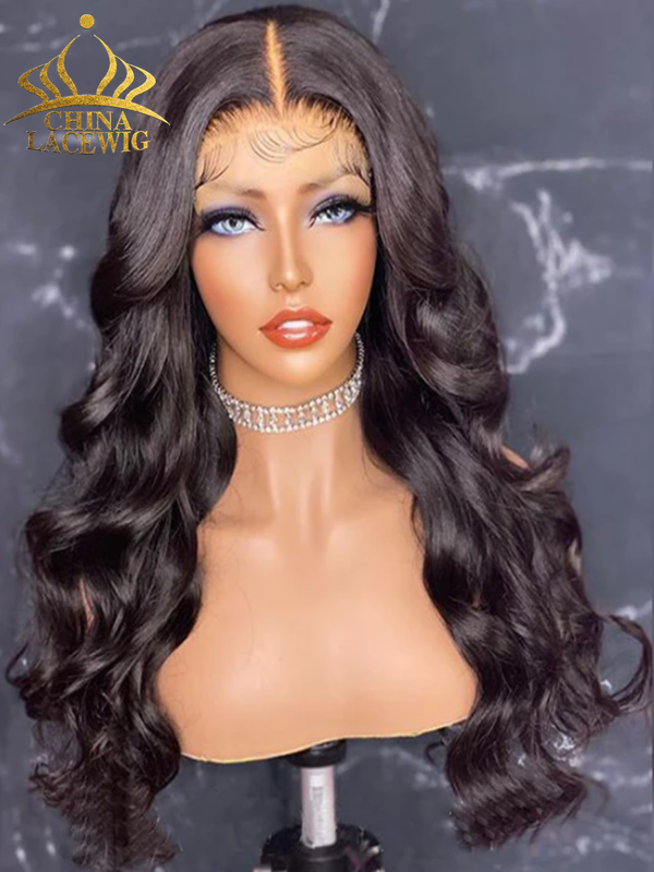 Chinalacewig 360 HD Lace Malaysian Virgin Hair Pre-Plucked Natural Hairline Wavy Wig NCF98