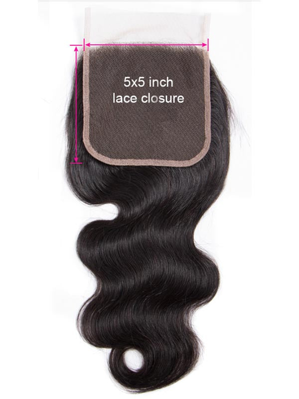 Chinalacewig 5x5 HD Lace Closure 100% Remy Human Hair Lace Closure Bleached Knots CF558