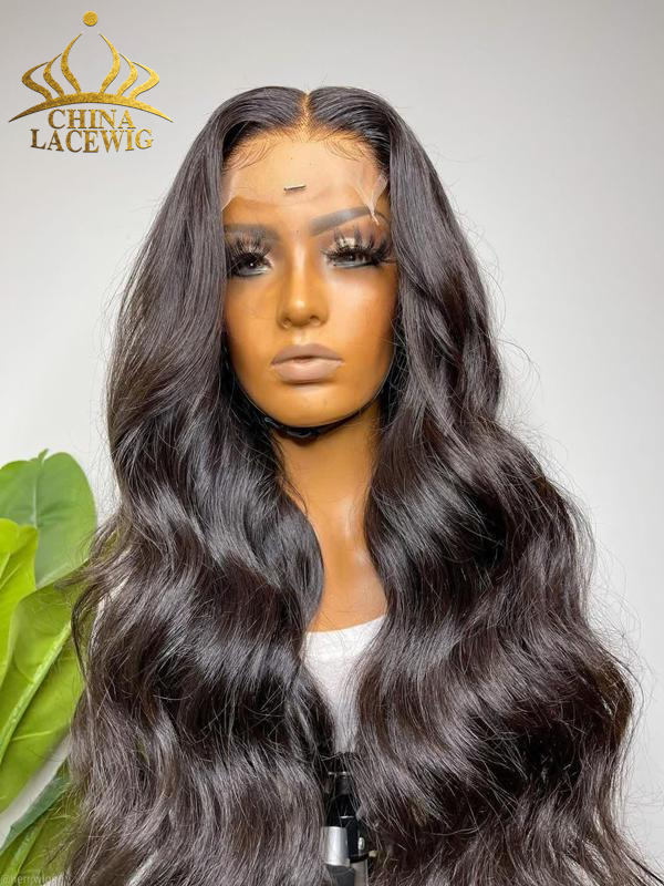 Chinalacewig Black Color 5×5 HD Lace Virgin Human Hair Body Wave Wig With Pre Plucked NCF90china lace wigs  shop human hair wigs wigs for women