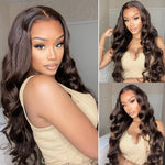 Chinalacewig Anniversary Sale Brown Color Body Wave 13x4 HD Invisible Lace Front Wig ANS03