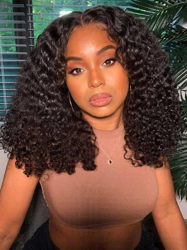 Chinalacewig Anniversary Sale Natural Color Curly 13x4 HD Invisible Lace Front Wig ANS02