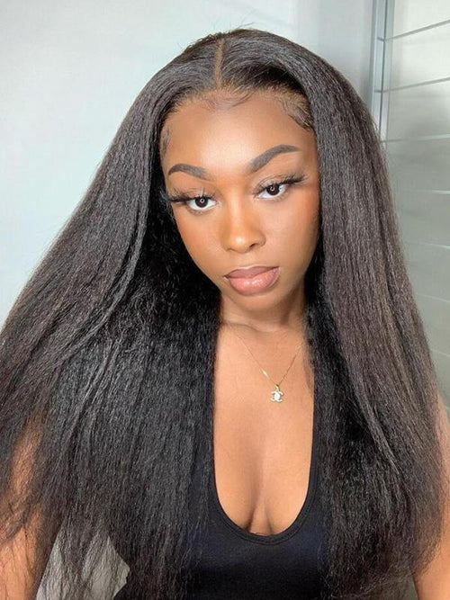 Chinalacewig Black Friday Kinky Straight 360 HD Front Lace Wig $100 Off NCF164