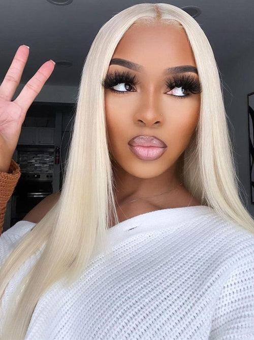 Chinalacewig Blonde Silky Straight 13x4 Transparent Lace Front Human Hair Wigs NCF76china lace wigs  shop human hair wigs wigs for women