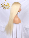 Chinalacewig Brazilian Hair #613A White Blonde Color Glueless Lace Front Wig CF017