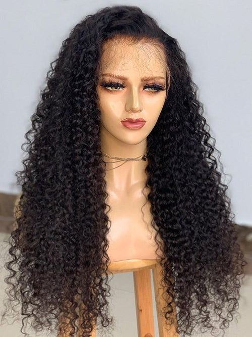 Chinalacewig Brazilian Virgin Hair 9A Grade Human Hair Undetectable Full HD Lace Curly Wigs NCF102