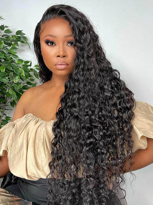 Chinalacewig Brazilian Virgin Human Hair Full HD Lace Deep Curly Hair With Bleached Knots CF370