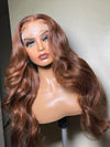 Chinalacewig Brown Color 5x5 HD Lace Wig Body Wave Invisible Lace Wigs CF571