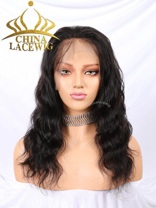 Chinalacewig Custom Color Brazilian Virgin Human Hair Body Wave Full Lace Wig CF409