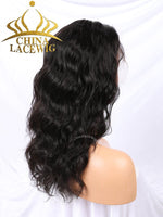 Chinalacewig Custom Color Brazilian Virgin Human Hair Body Wave Full Lace Wig CF409