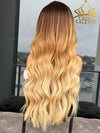 Chinalacewig Custom Wig HD full lace wig 30 inches Light Ash Blonde Color Human Virgin Hair C08